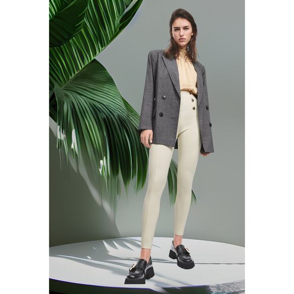 NWT - ZARA Buttoned High Rise Leggings Size: M - Picture 6 of 6